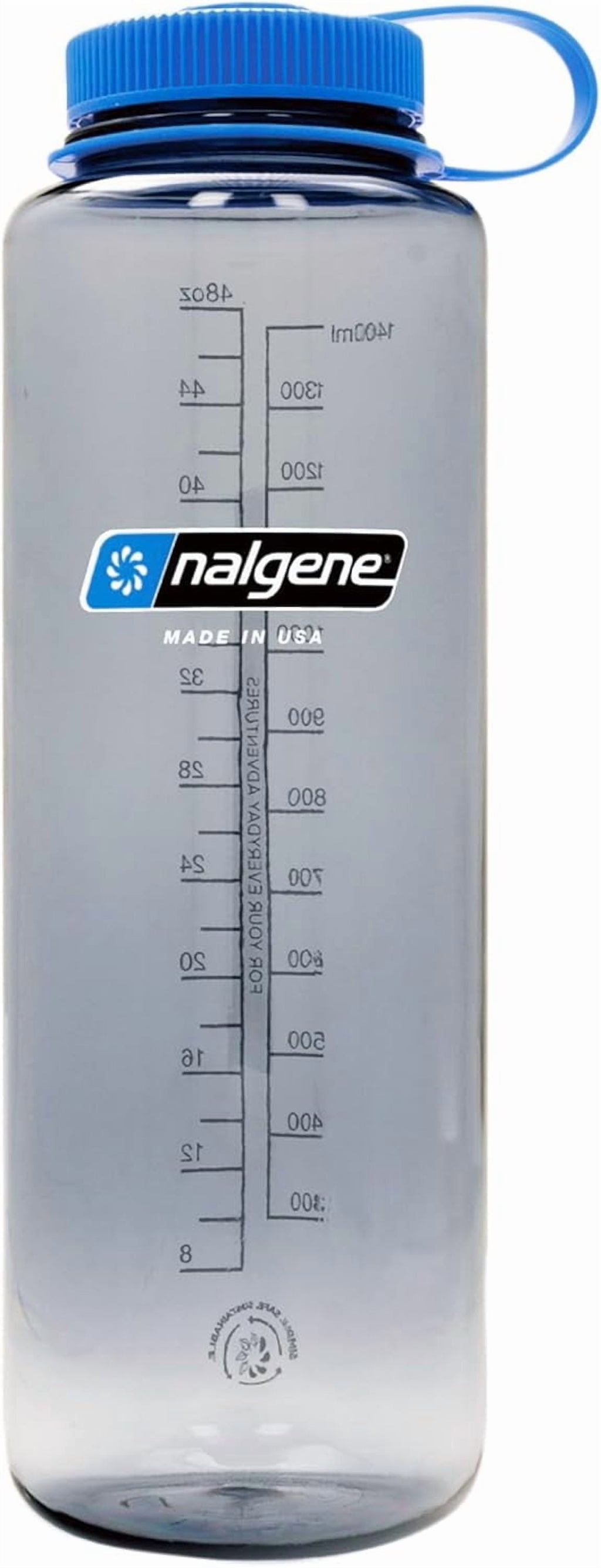 Nalgene Sustain Tritan BPA-Free Water  Made with Material Derived from 50% Plastic Waste (using ISCC certified mass balance), 48 OZ, Wide Mouth, Aubergine - JWGF