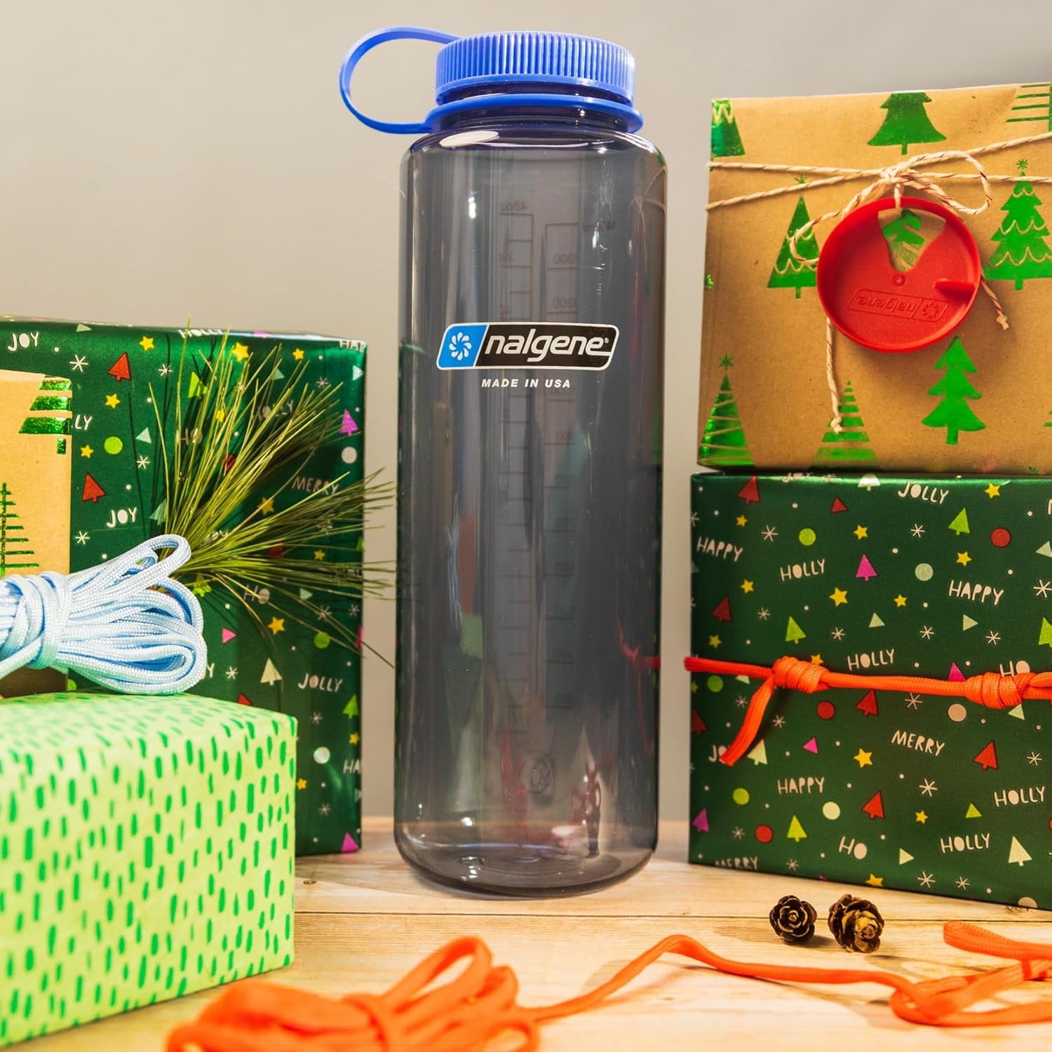 Nalgene Sustain Tritan BPA-Free Water  Made with Material Derived from 50% Plastic Waste (using ISCC certified mass balance), 48 OZ, Wide Mouth, Aubergine - JWGF