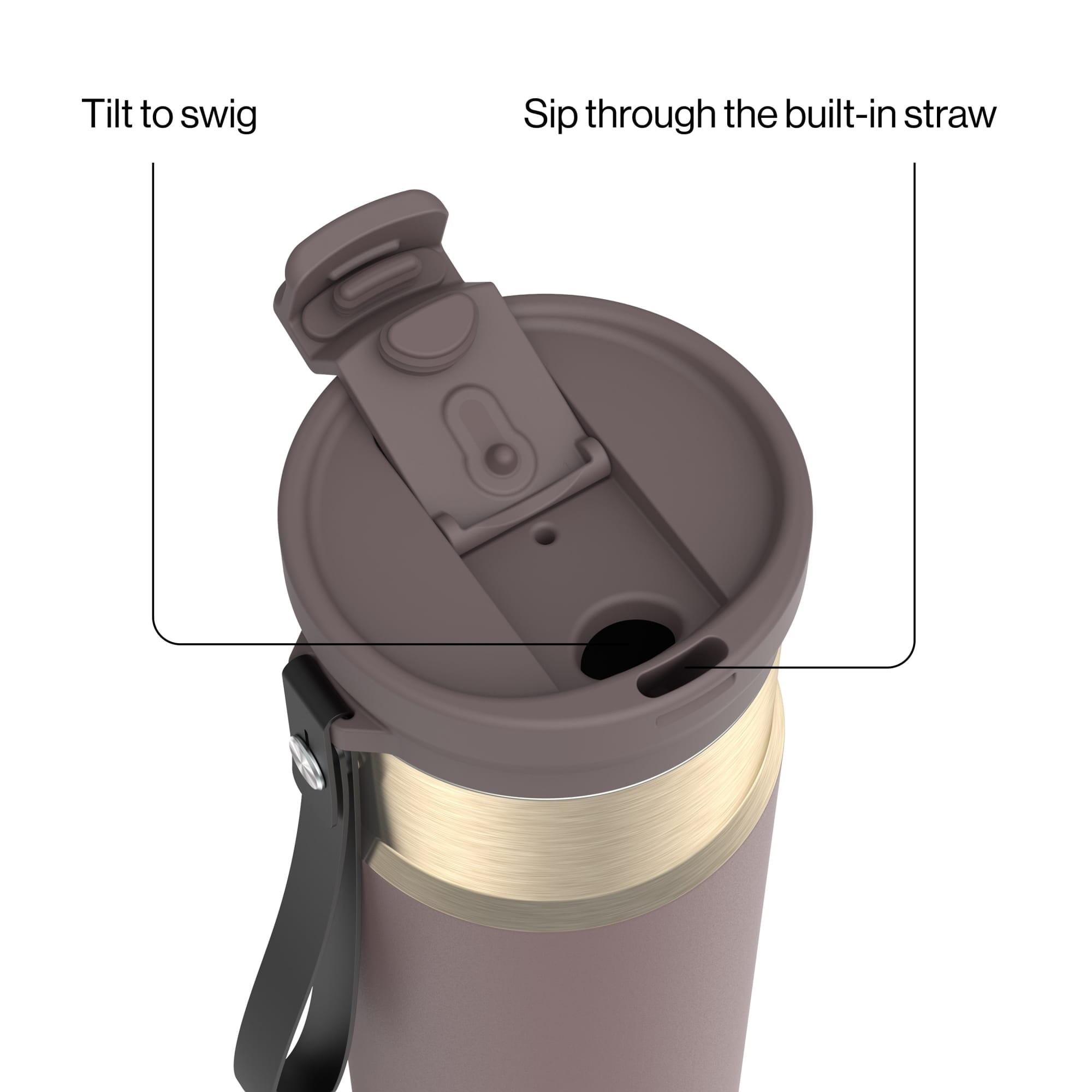 Contigo DualSip 24 oz Leakproof Insulated Water Bottle with Carrying Strap and 2-Way Lid - KKY1