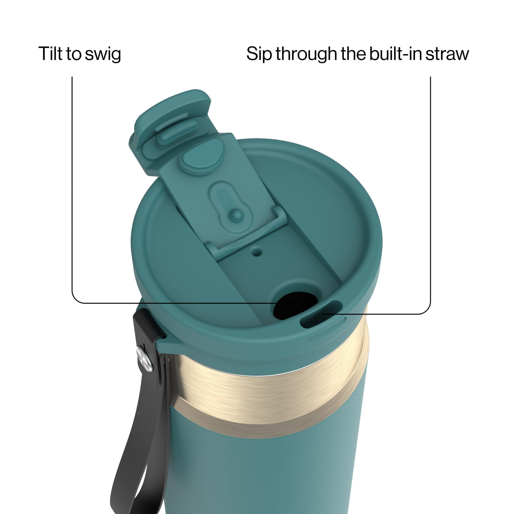 Contigo DualSip 24 oz Leakproof Insulated Water Bottle with Carrying Strap and 2-Way Lid - KKY1