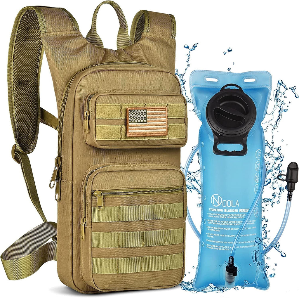 Brightify 17L Hydration Backpack with 3L TPU Water Bladder, Camel Backpack Hydration Pack for Hiking Hunting Climbing Cycling Biking Running, Molle Compatible Water Backpack for Men Women, Black - 1H75
