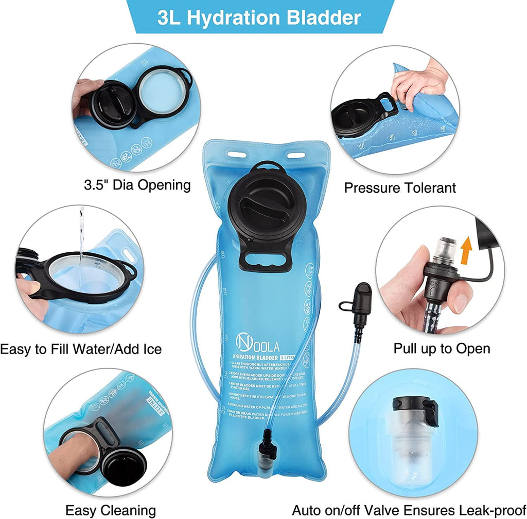 Brightify 17L Hydration Backpack with 3L TPU Water Bladder, Camel Backpack Hydration Pack for Hiking Hunting Climbing Cycling Biking Running, Molle Compatible Water Backpack for Men Women, Black - 1H75
