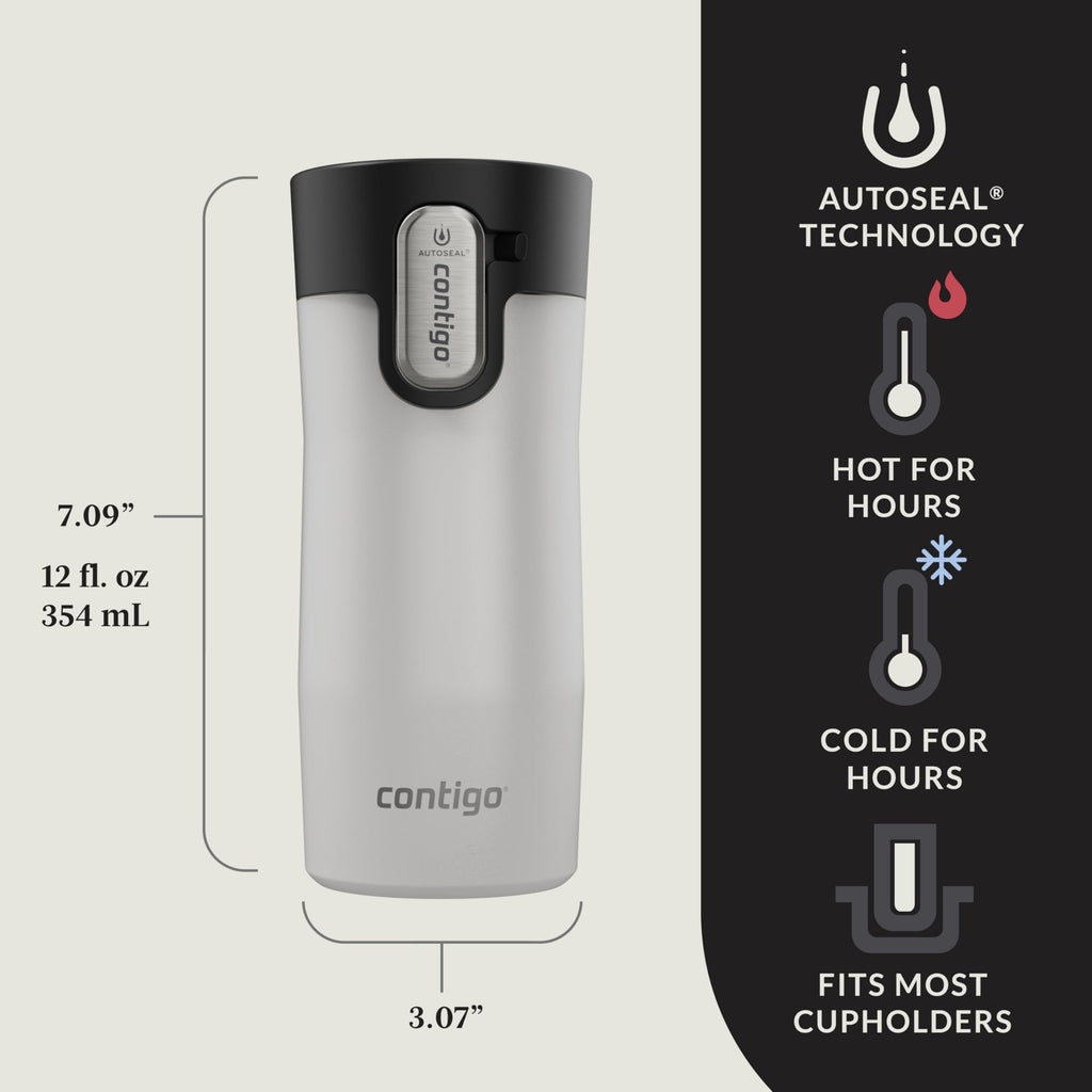 Contigo AUTOSEAL West Loop Vacuum-Insulated Stainless Steel Travel Mug with Easy-Clean Lid, 12oz - DWS8