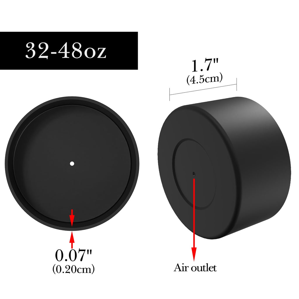 Linkidea 2 Pack Water Bottle Boot Compatible with Nalgene Sustain Wide Mouth 32oz/48oz, Narrow Mouth 32oz, Silicone Anti-Slip Bottle Bottom Bumper Protector (Black) - KQDS