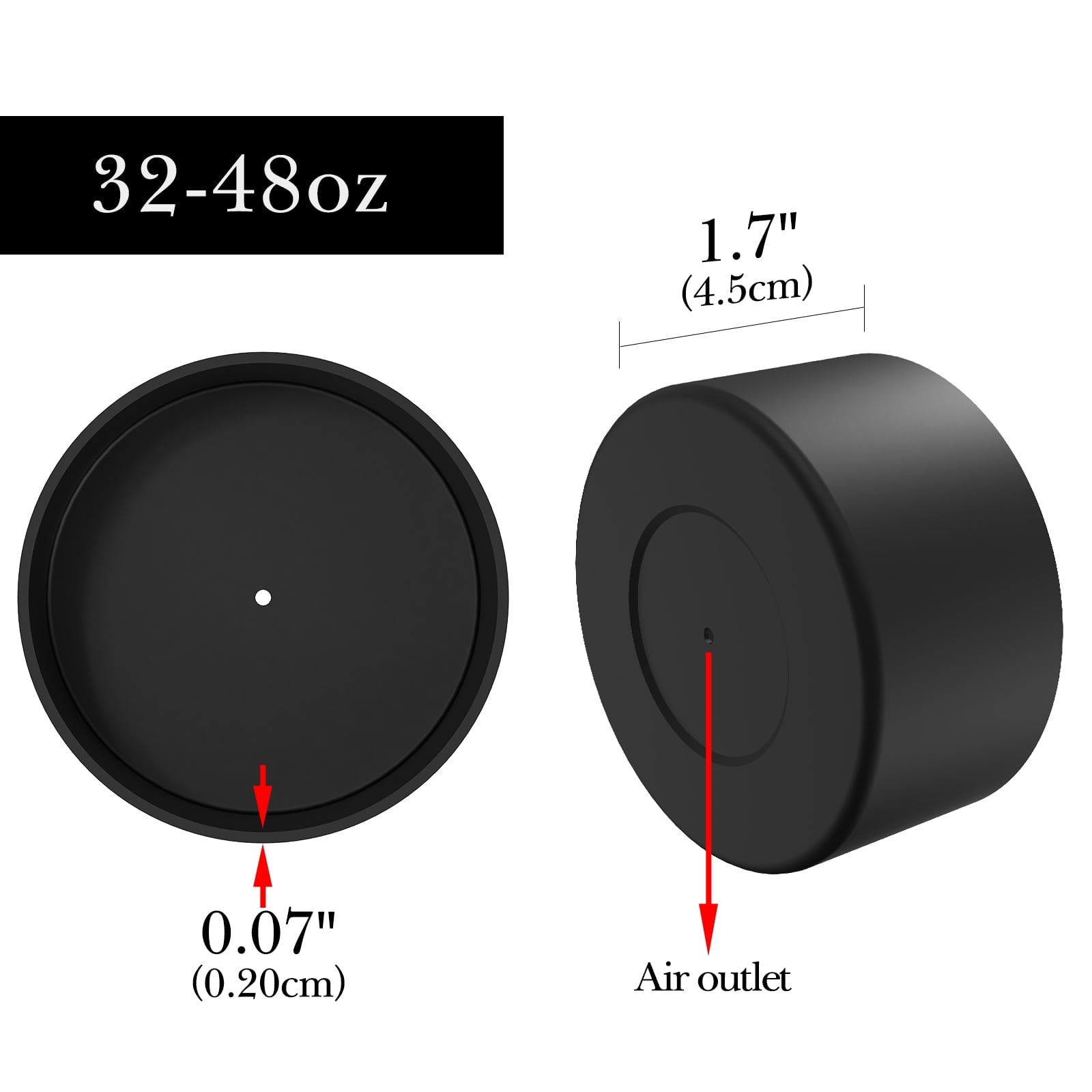 Linkidea 2 Pack Water Bottle Boot Compatible with Nalgene Sustain Wide Mouth 32oz/48oz, Narrow Mouth 32oz, Silicone Anti-Slip Bottle Bottom Bumper Protector (Black) - KQDS