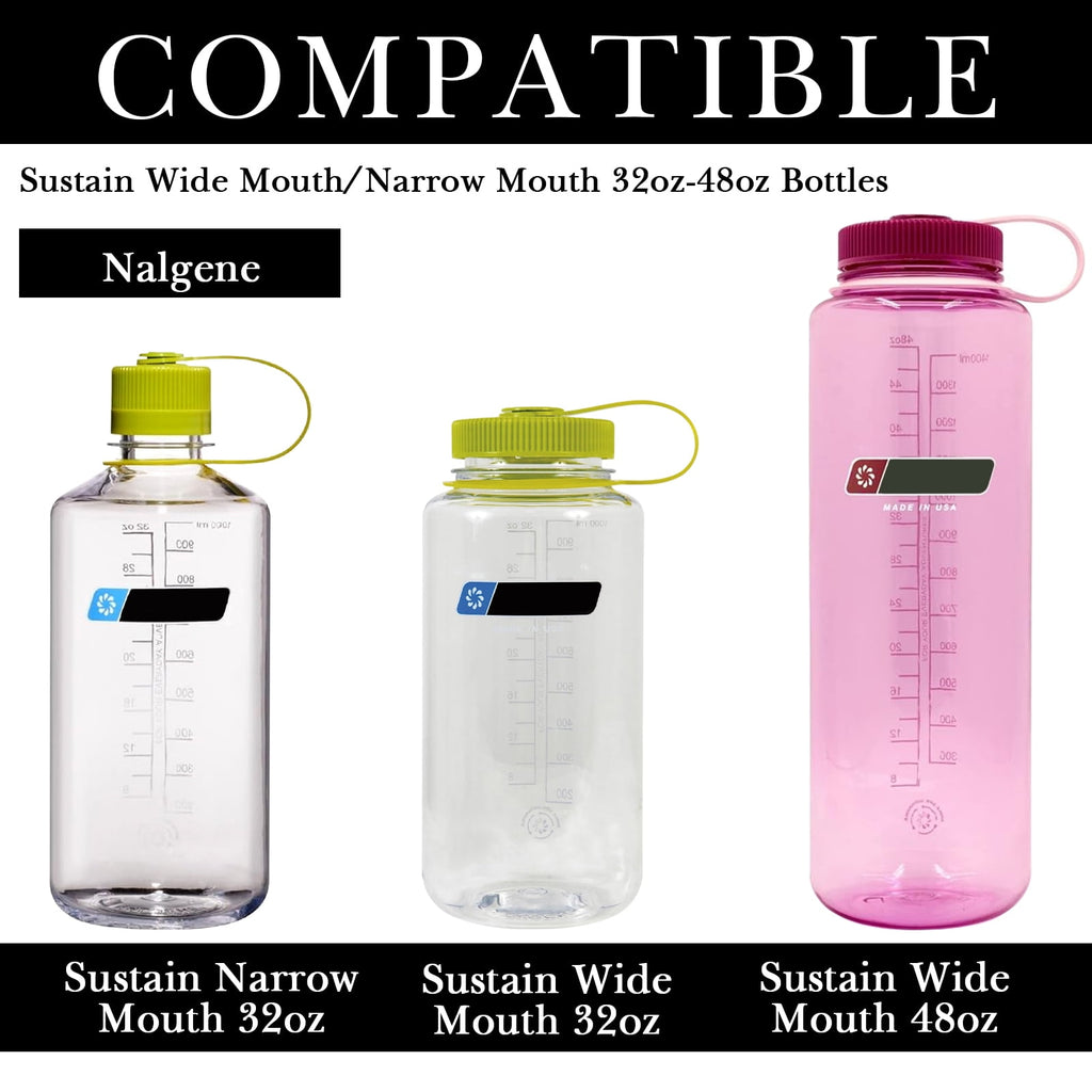 Linkidea 2 Pack Water Bottle Boot Compatible with Nalgene Sustain Wide Mouth 32oz/48oz, Narrow Mouth 32oz, Silicone Anti-Slip Bottle Bottom Bumper Protector (Black) - KQDS