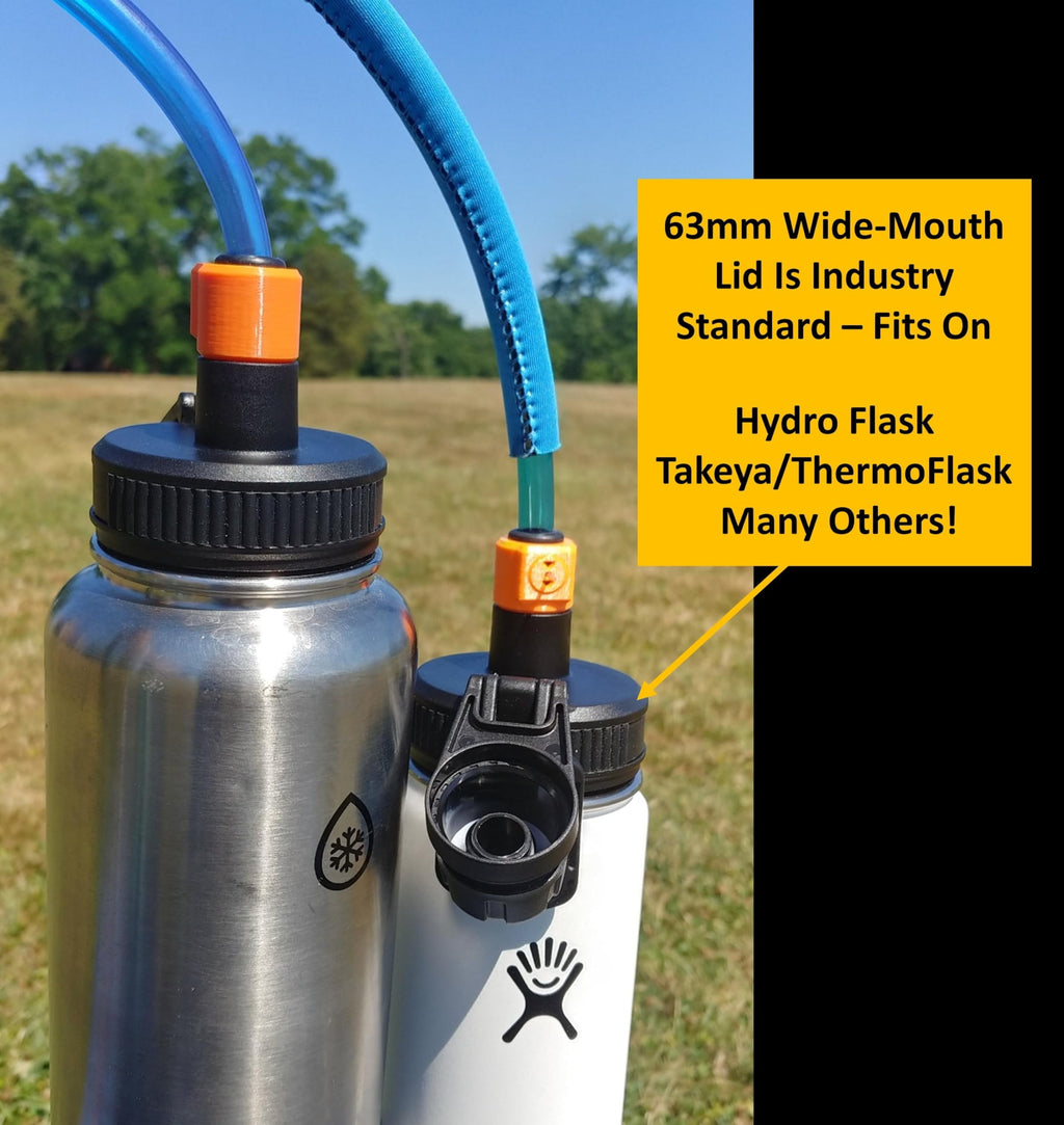 Universal Hydration Adapter for Nalgene Smartwater Bottles 28mm Wide Mouth, Flip Top Spout Lid with Loop, Hiking Running Cycling Accessory, Blue - 8X0J