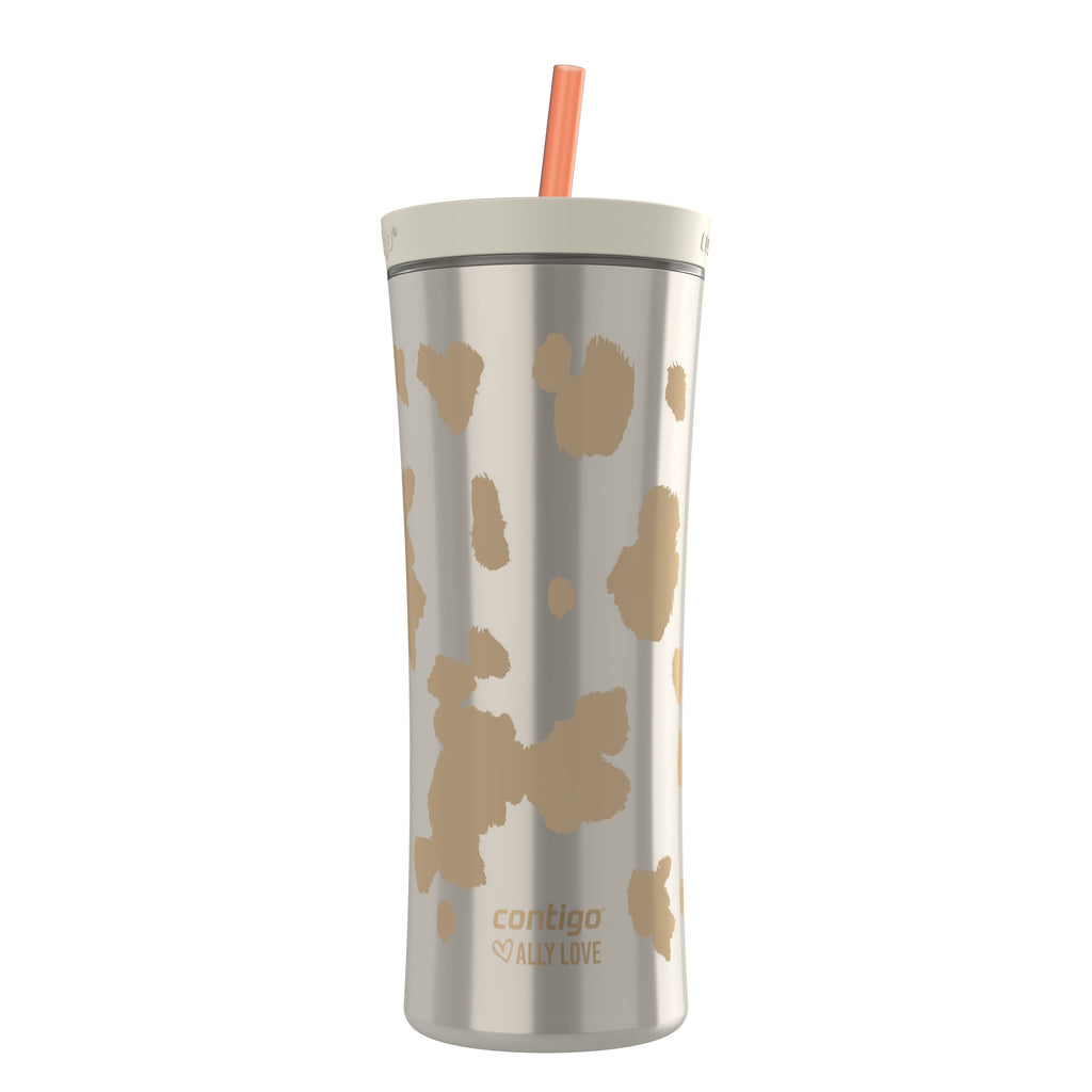 Contigo 20oz Shake &amp; Go Tumbler, Plastic with Straw, Oatmilk Cowhide Couture - LAQ0