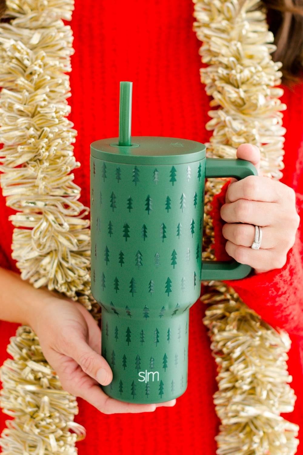 Simple Modern 30 fl oz Insulated Stainless Steel Trek Tumbler with Straw Lid | Seaglass Sage and Cream Checkmate - B21Q