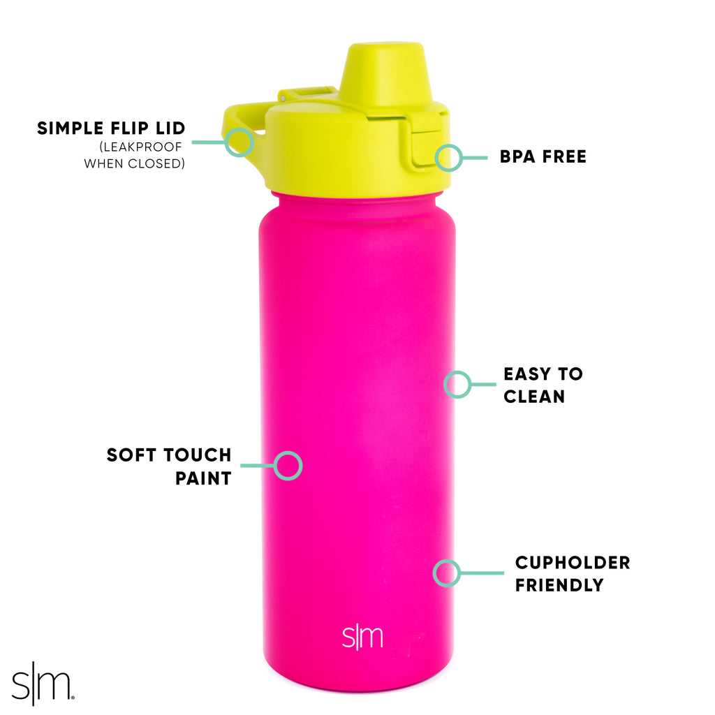 Simple Modern 22 fl oz Reusable Tritan Summit Water Bottle with Silicone Straw Lid|Raspberry Chartreuse - YWS5