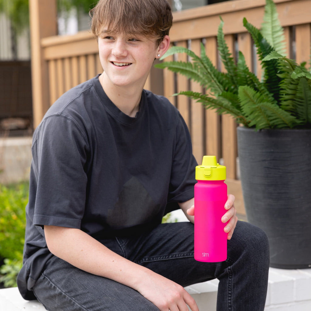 Simple Modern 22 fl oz Reusable Tritan Summit Water Bottle with Silicone Straw Lid|Raspberry Chartreuse - YWS5
