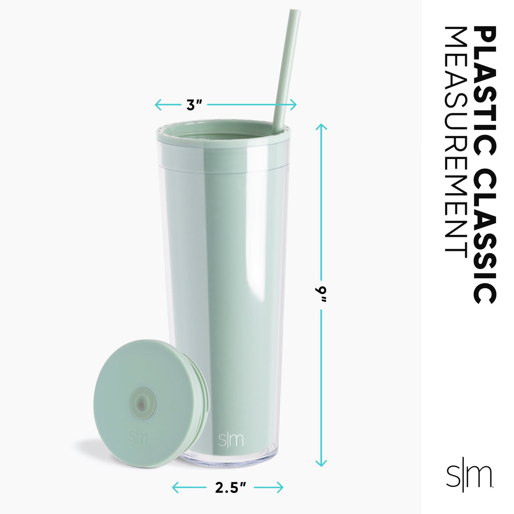 Simple Modern 24 fl oz Double Wall Plastic Classic Tumbler with Straw|Opalescent - ZC3A