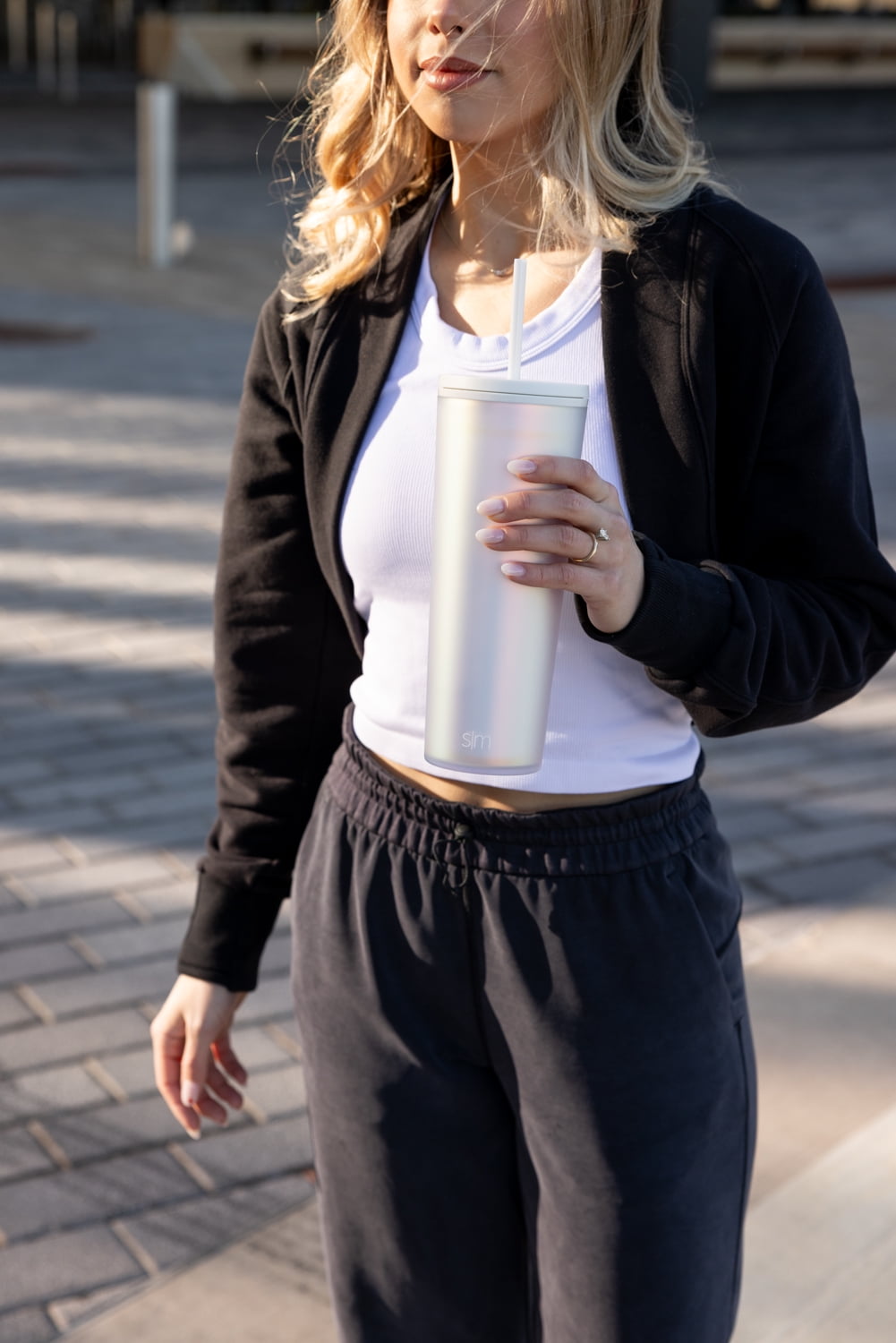 Simple Modern 24 fl oz Double Wall Plastic Classic Tumbler with Straw|Opalescent - ZC3A