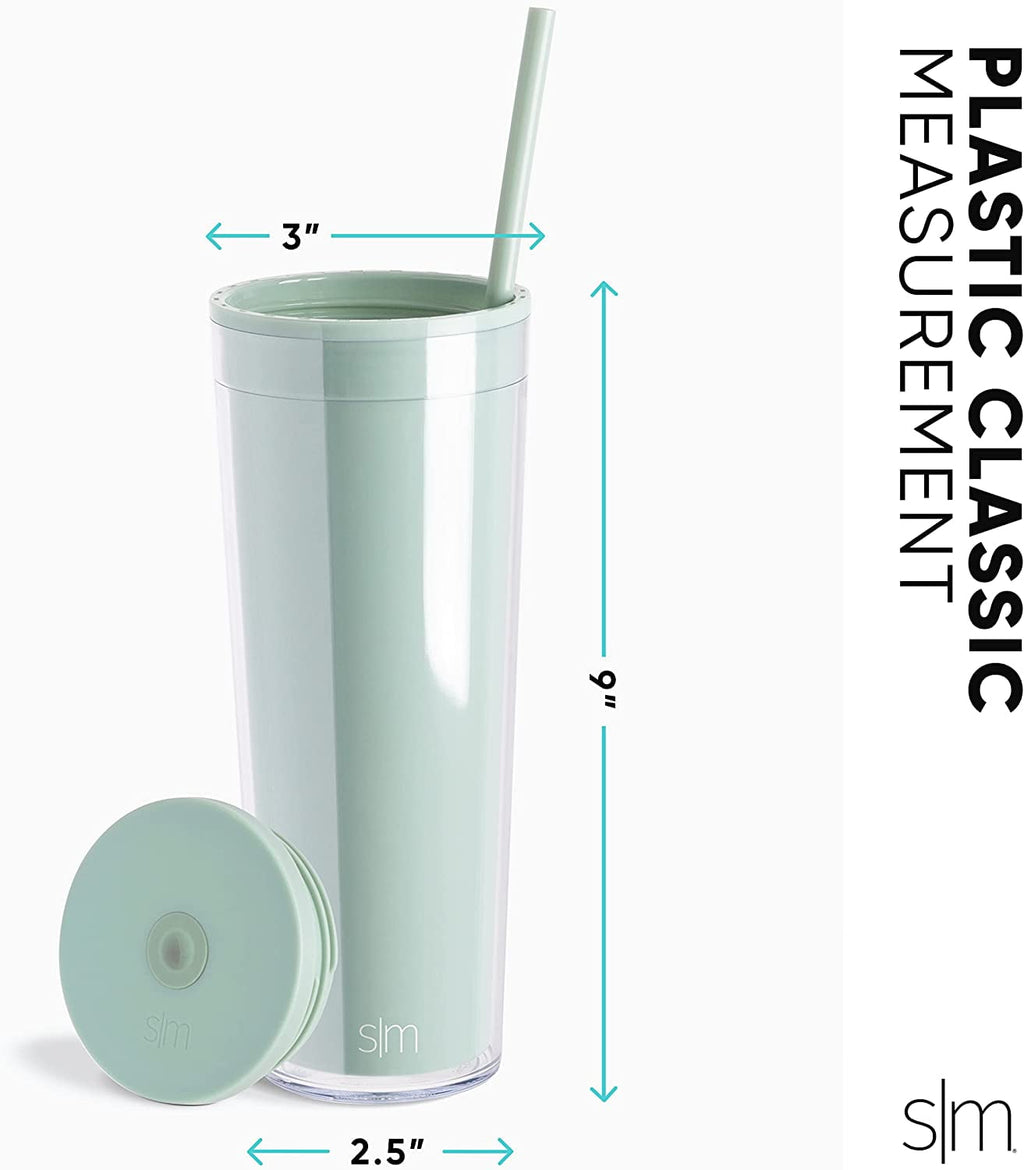 Simple Modern 24 fl oz Double Wall Plastic Classic Tumbler with Straw|Opalescent - ZC3A