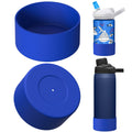Linkidea 2 Pack Water Bottle Boot Compatible with CamelBak Eddy+20oz/25oz, Chute Mag 20oz/25oz, Carry Cap, Silicone Anti-Slip Bottle Bottom Bumper Protector (Navy Blue) - D8WB