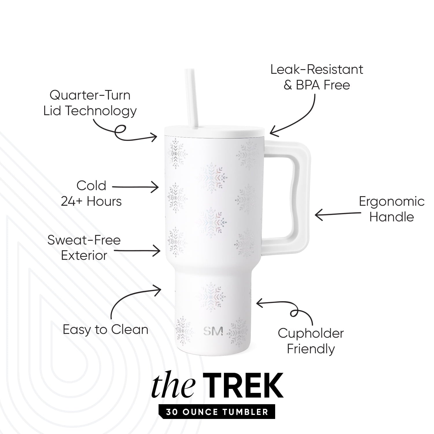 Simple Modern 30 fl oz Insulated Stainless Steel Trek Tumbler with Straw Lid | Seaglass Sage and Cream Checkmate - B21Q