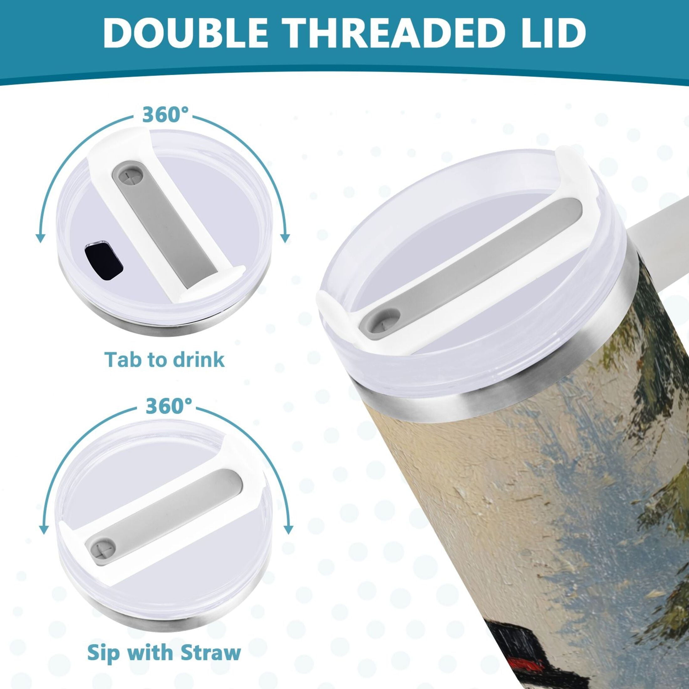 40 oz Insulated Stainless Steel Tumbler Double Wall Stainless Steel Tumbler with 2-Way Drinking Moody Snowman Couple - 0IL3