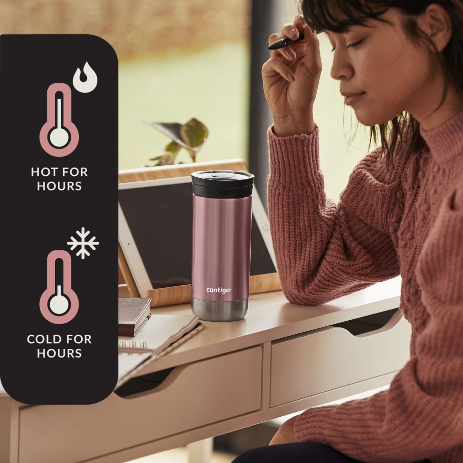 Contigo 16 oz. Huron 2.0 SnapSeal Stainless Steel Travel Mug - Licorice - T9MM