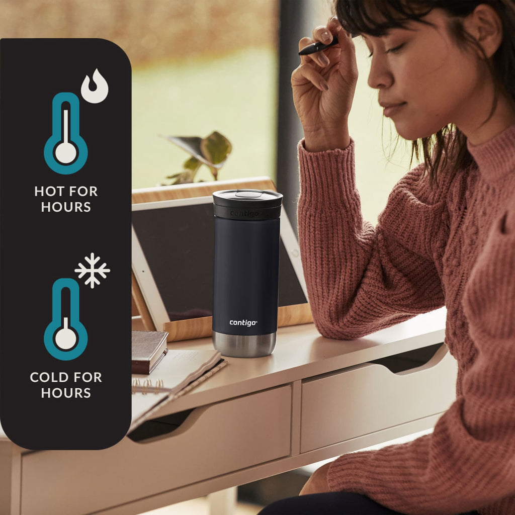 Contigo 16 oz. Huron 2.0 SnapSeal Stainless Steel Travel Mug - Licorice - T9MM