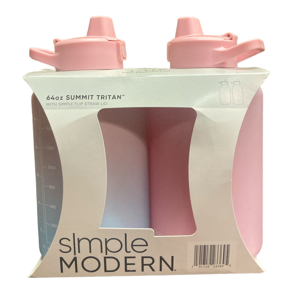 Simple Modern 64-oz Tritan Plastic Summit With Simple Flip Straw Lid 2 Pack (Sweet Taffy and Blush) - P5LY