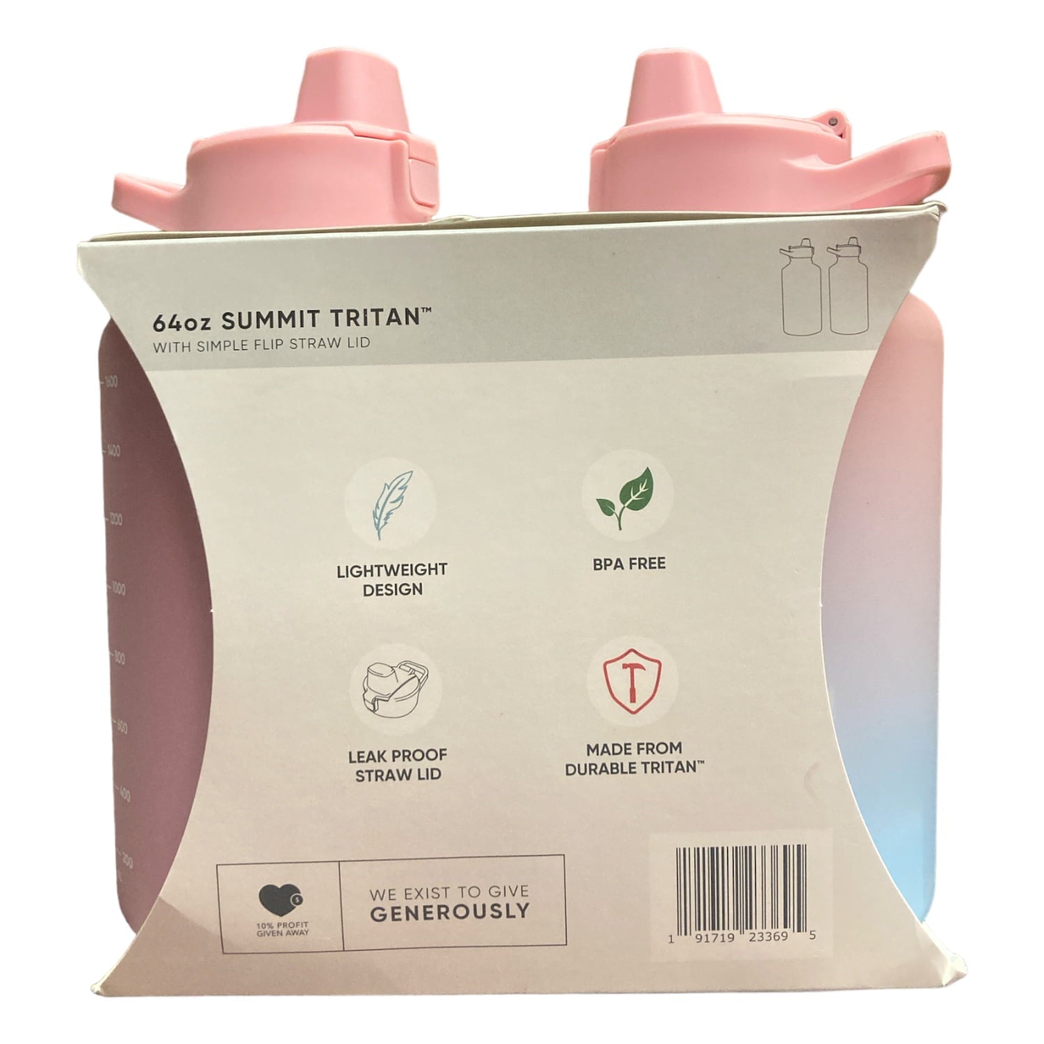 Simple Modern 64-oz Tritan Plastic Summit With Simple Flip Straw Lid 2 Pack (Sweet Taffy and Blush) - P5LY