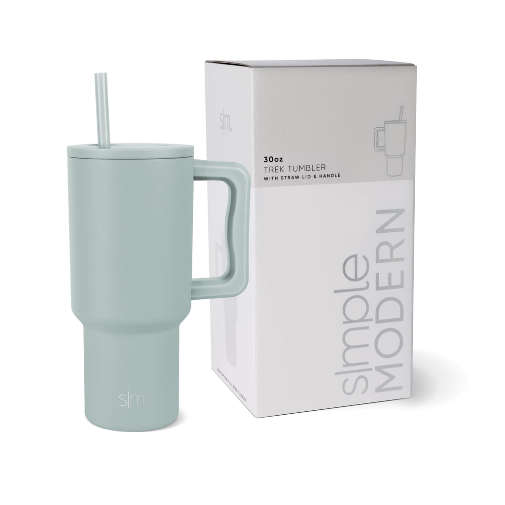Simple Modern 30 fl oz Insulated Stainless Steel Trek Tumbler with Straw Lid | Cream Leopard - GV15