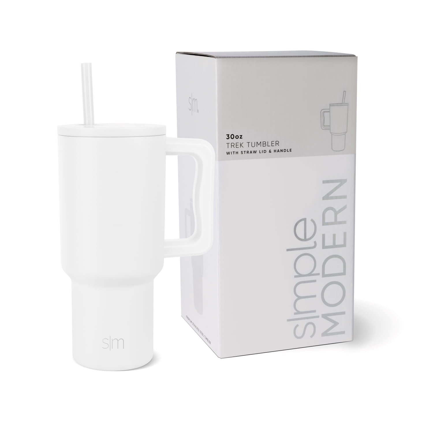 Simple Modern 30 fl oz Insulated Stainless Steel Trek Tumbler with Straw Lid | Cream Leopard - GV15