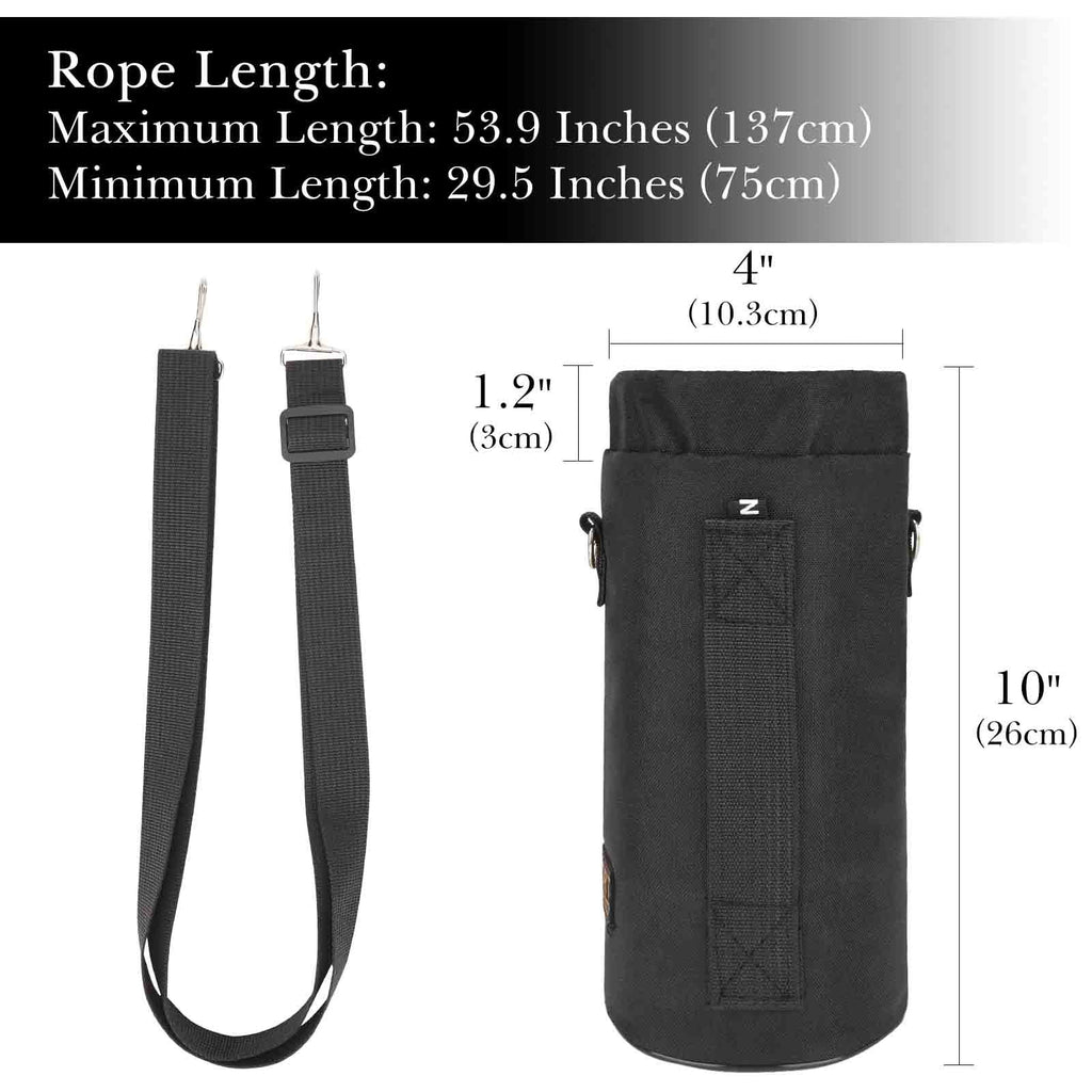 Linkidea Sports Water Bottle Carrier with Strap Compatible with Nalgene Sustain Tritan 48oz, CamelBak Chute Mag 50oz, Thick Waterbottle Cooler Bag Holder Shoulder Strap, Black - MEM8