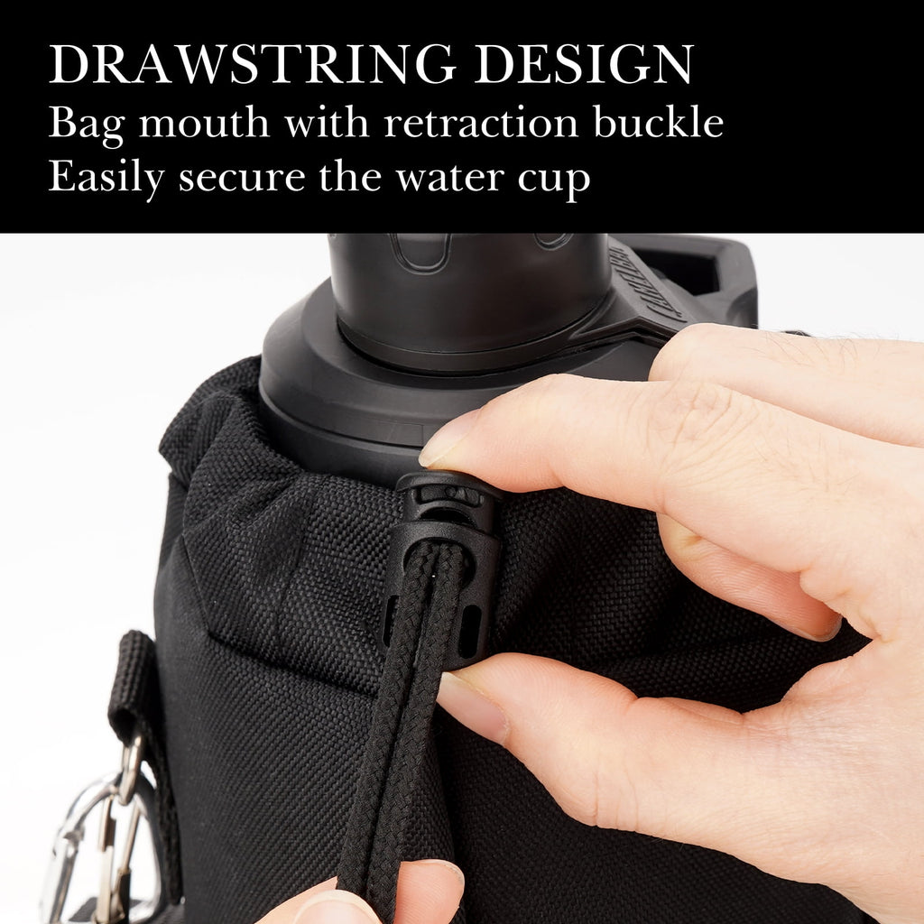 Linkidea Sports Water Bottle Carrier with Strap Compatible with Nalgene Sustain Tritan 48oz, CamelBak Chute Mag 50oz, Thick Waterbottle Cooler Bag Holder Shoulder Strap, Black - MEM8