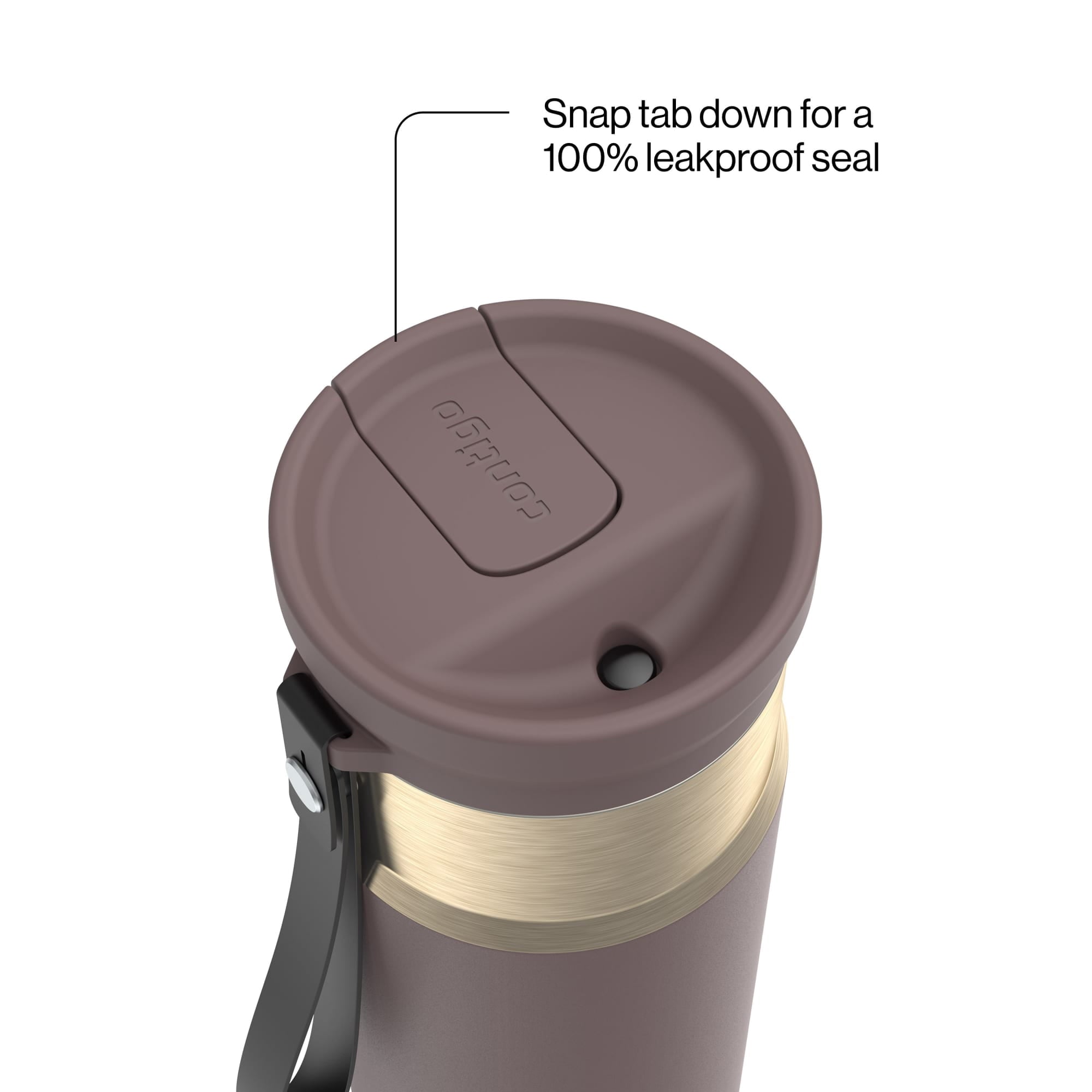 Contigo SnapSeal Leakproof Stainless Steel Reusable Water Bottle with Carrying Strap, Dark Blue/Bronze, 24 oz - 2NSK