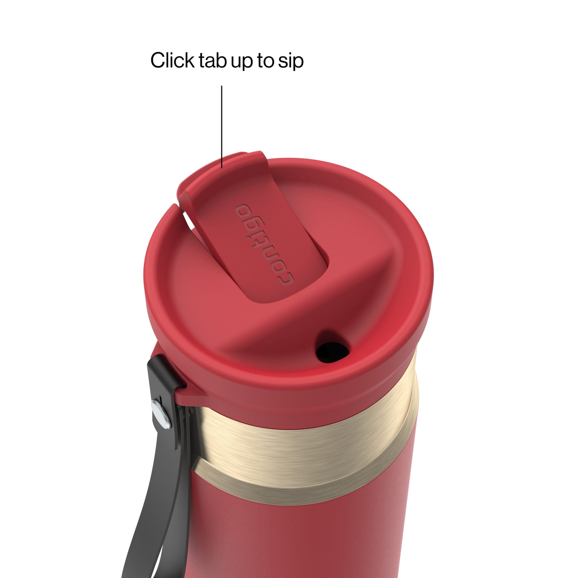Contigo SnapSeal Leakproof Stainless Steel Reusable Water Bottle with Carrying Strap, Dark Blue/Bronze, 24 oz - 2NSK