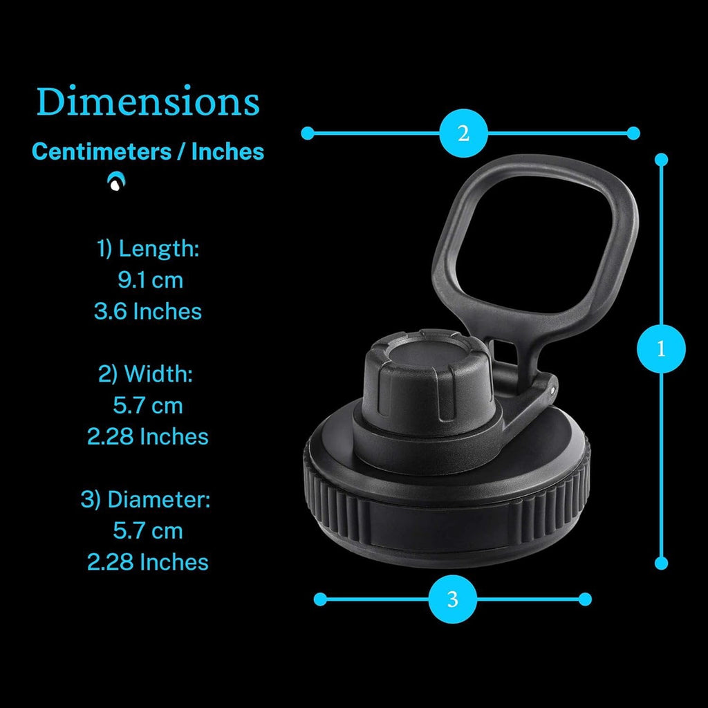 Hydraflow Wide Mouth Spout Twist Chug Nalgene Replacement Lid | Compatible with Nalgene 32 oz Wide Mouth Lid, Hydroflask &amp; Many  Top Water Bottle Brands Sizes 12 16 18 20 32 40 64 Oz - N8NW