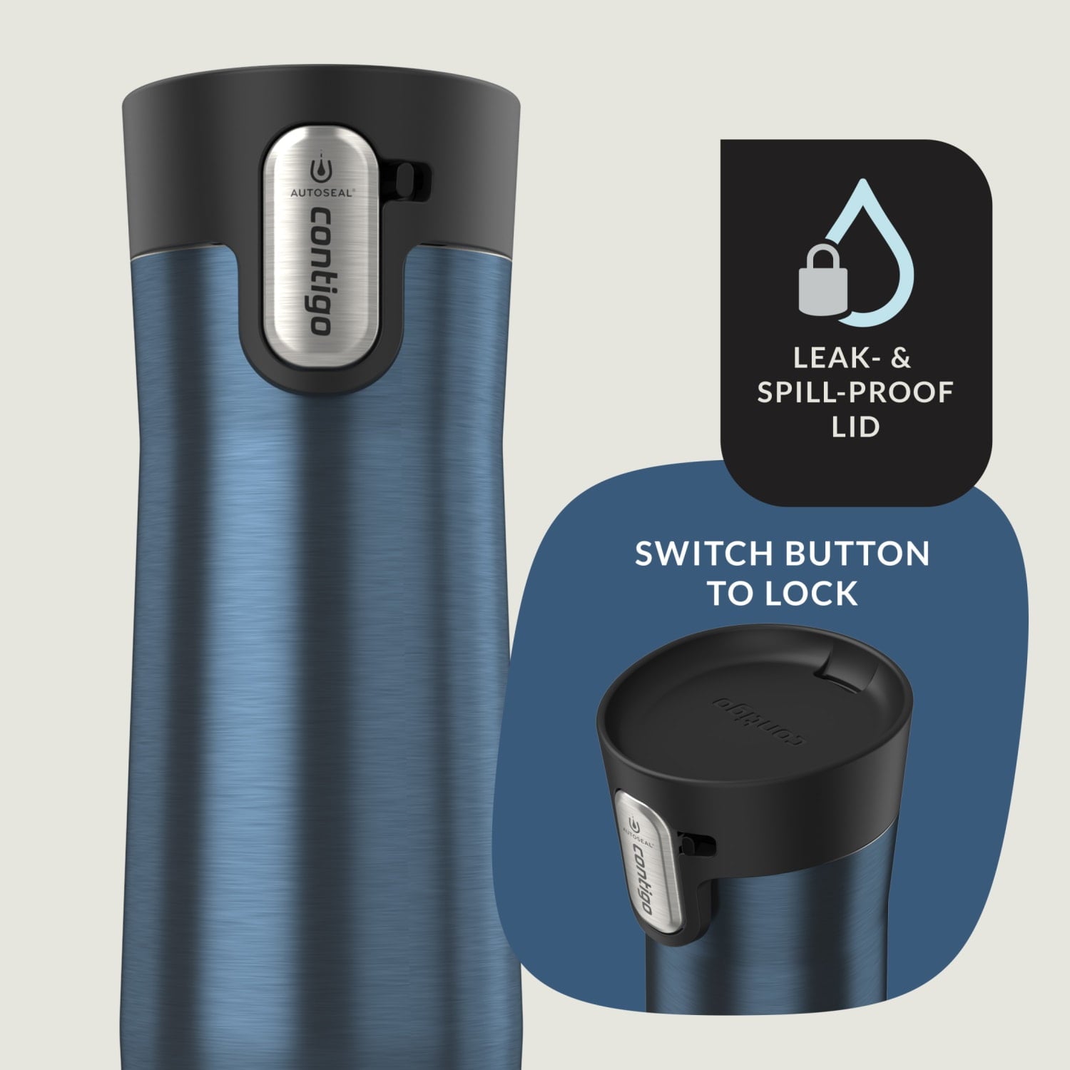 Contigo AUTOSEAL West Loop Vacuum-Insulated Stainless Steel Travel Mug with Easy-Clean Lid, 20 oz - N8OU