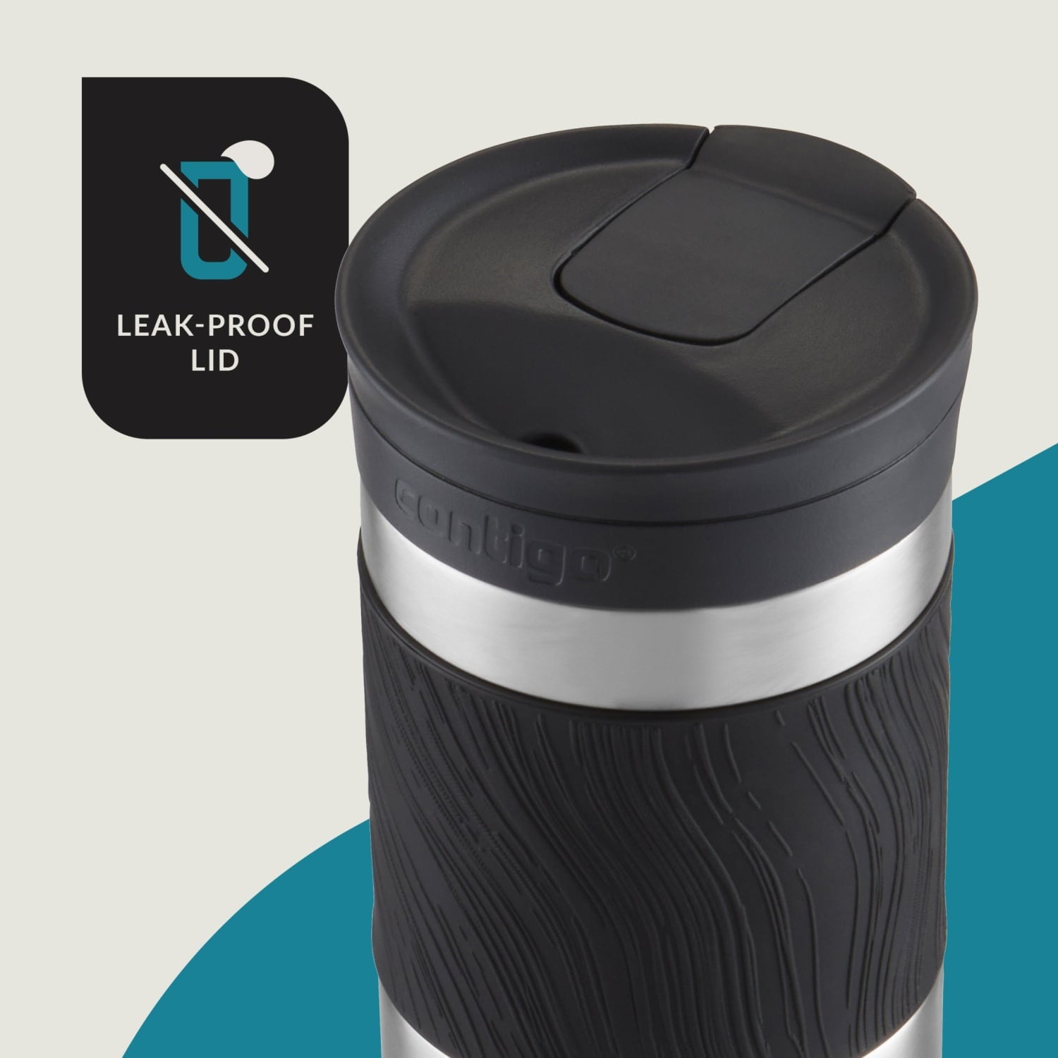 Contigo Byron 2.0 Stainless Steel Travel Mug with SNAPSEAL Lid and Grip in Black, 24 fl oz. - W9H4