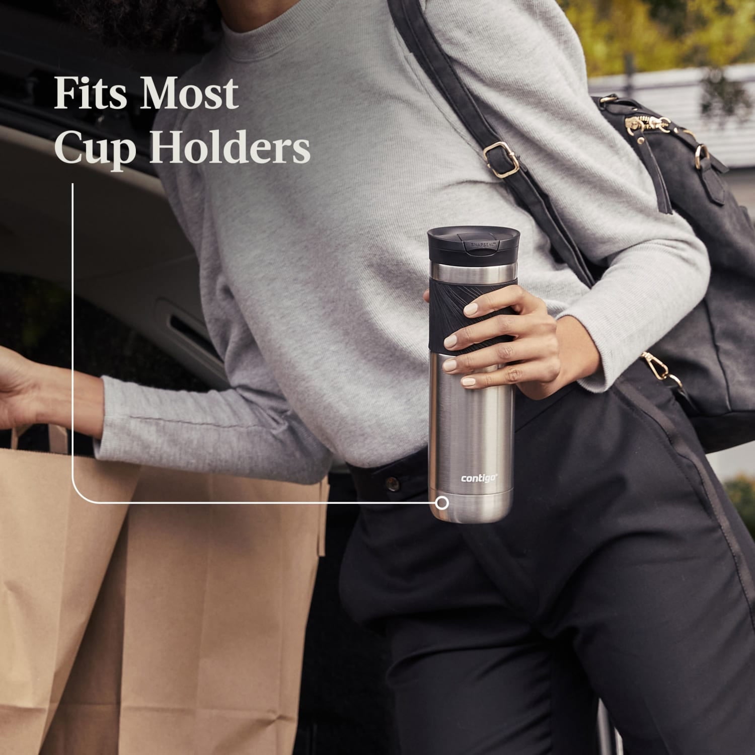 Contigo Byron 2.0 Stainless Steel Travel Mug with SNAPSEAL Lid and Grip in Black, 24 fl oz. - W9H4