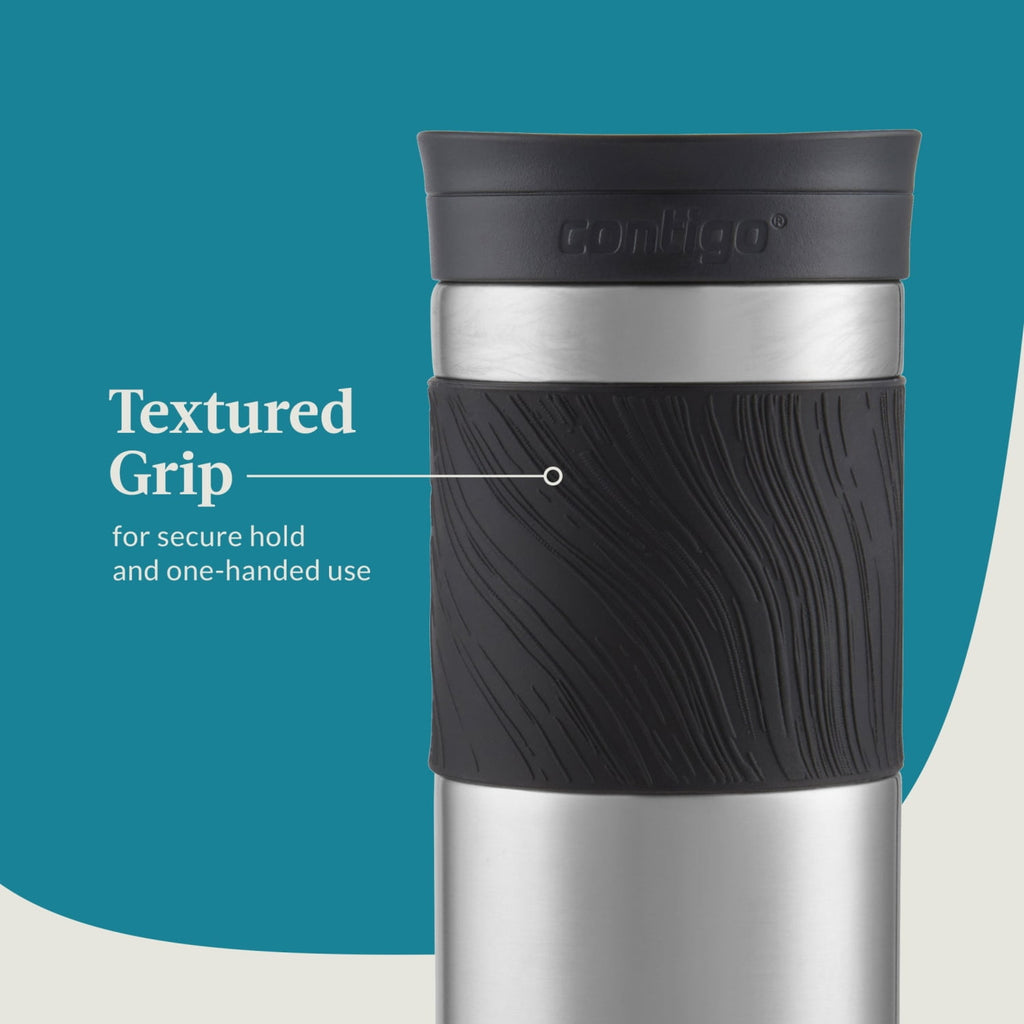 Contigo Byron 2.0 Stainless Steel Travel Mug with SNAPSEAL Lid and Grip in Black, 24 fl oz. - W9H4
