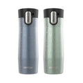 Contigo AUTOSEAL West Loop Vacuum-Insulated Stainless Steel Travel Mug with Easy-Clean Lid, 20 oz, Crystal Lakeside &amp; Crystal Agave, 2-Pack - ZR41
