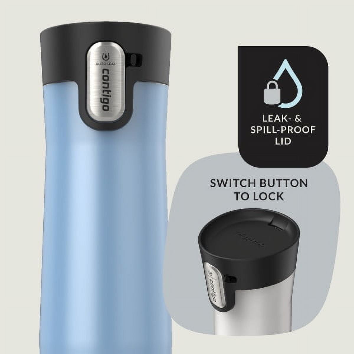 Contigo AUTOSEAL West Loop Vacuum-Insulated Stainless Steel Travel Mug with Easy-Clean Lid, 20 oz, Crystal Lakeside &amp; Crystal Agave, 2-Pack - ZR41