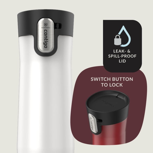 Contigo AUTOSEAL West Loop Vacuum-Insulated Stainless Steel Travel Mug with Easy-Clean Lid, 20 oz, Crystal Lakeside &amp; Crystal Agave, 2-Pack - ZR41