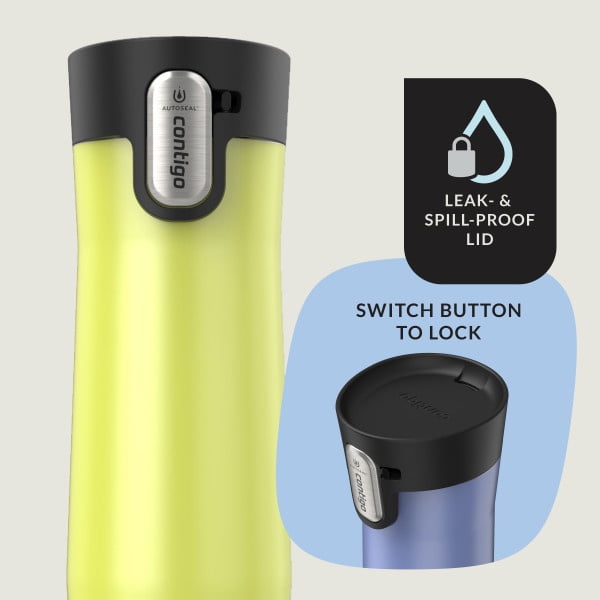 Contigo AUTOSEAL West Loop Vacuum-Insulated Stainless Steel Travel Mug with Easy-Clean Lid, 20 oz, Crystal Lakeside &amp; Crystal Agave, 2-Pack - ZR41