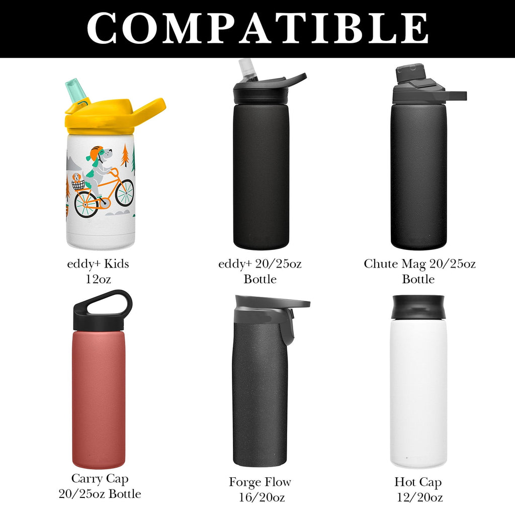 Linkidea 6 Pack Water Bottle Bottom Pad Compatible with CamelBak eddy+ Steel Bottle 20/25oz, Chute Mag Bottle, Silicone Anti-Slip Waterbottle Base Silencer Rubber Protector - DLEL