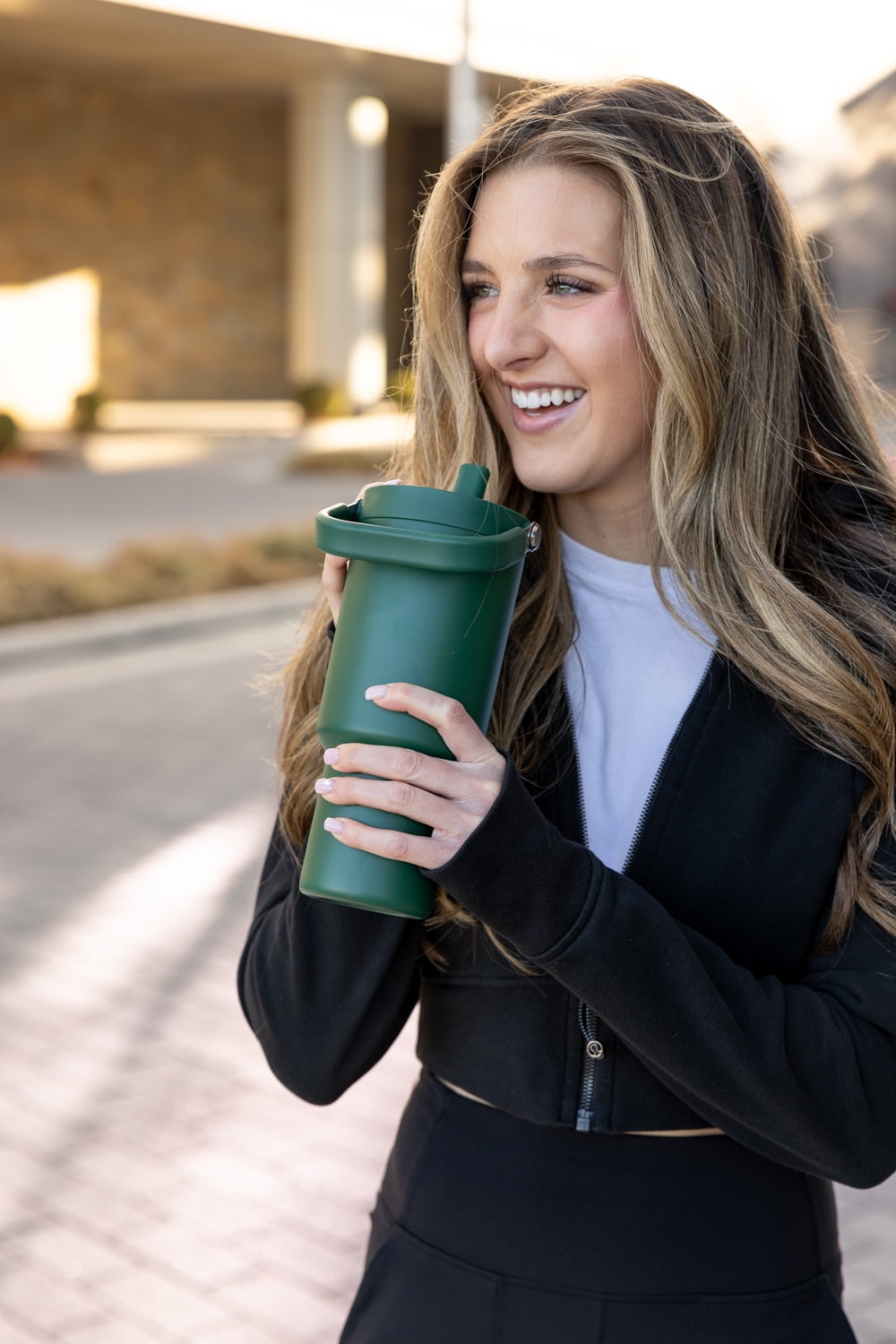 Simple Modern 30 fl oz Insulated Stainless Steel Trek Pivot Tumbler with Straw Lid and Top Handle|Forest - 7G37
