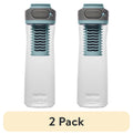 (2 pack) Contigo Clybourn Plastic FreeFlow Filter Water Bottle with AUTOSEAL Lid 24 oz., Salt, with Replacable Filter - 4WOV