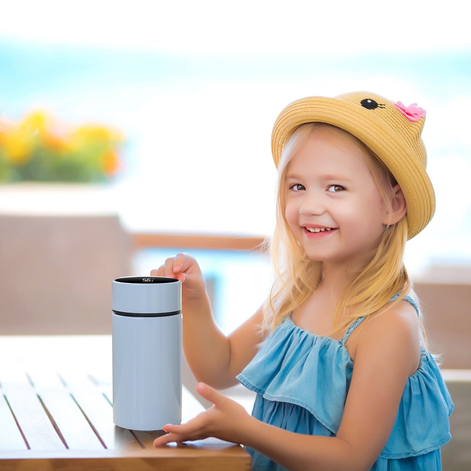 Stainless Steel Insulation Cup Cute Mini Portable Children Student Water Bottle Coffee Travel Mug LED Temperature Display Double Walled Vacuum Long Lasting Insulation - E664
