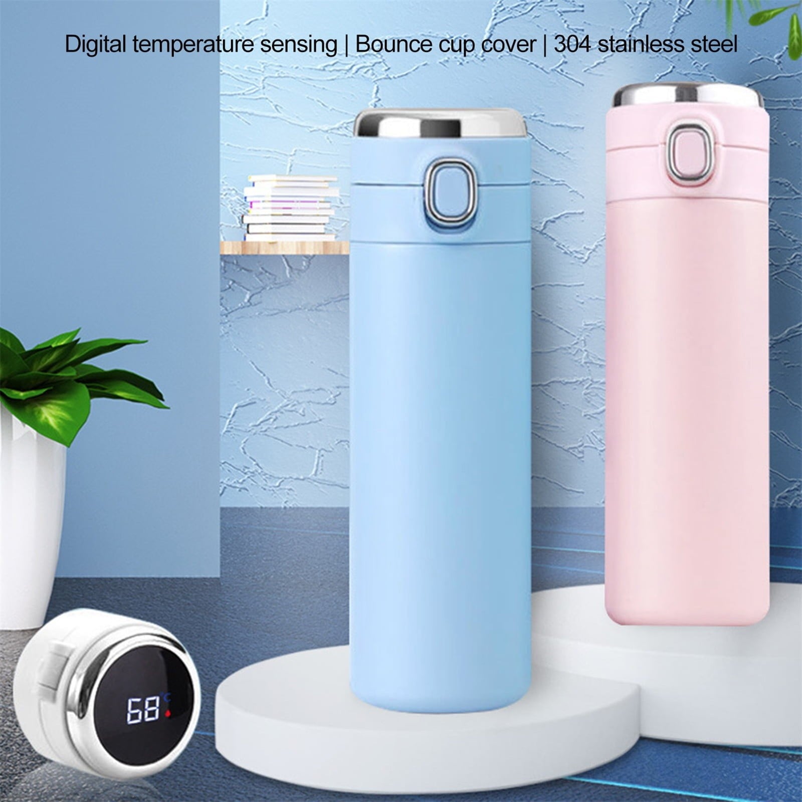 Stainless Steel Insulation Cup Cute Mini Portable Children Student Water Bottle Coffee Travel Mug LED Temperature Display Double Walled Vacuum Long Lasting Insulation - E664