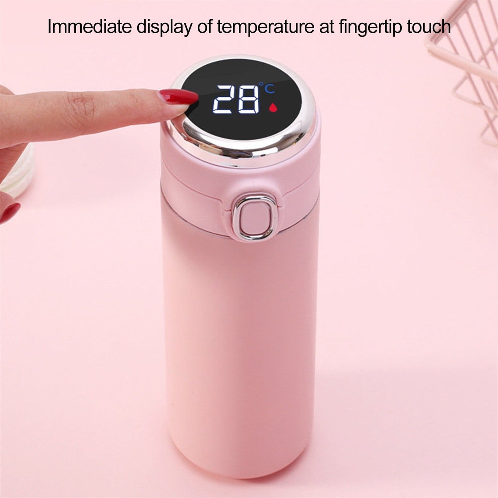 Stainless Steel Insulation Cup Cute Mini Portable Children Student Water Bottle Coffee Travel Mug LED Temperature Display Double Walled Vacuum Long Lasting Insulation - E664