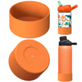 Linkidea 2 Pack Water Bottle Boot Compatible with CamelBak Eddy+20oz/25oz, Chute Mag 20oz/25oz, Carry Cap, Silicone Anti-Slip Bottle Bottom Bumper Protector (Orange) - YEES