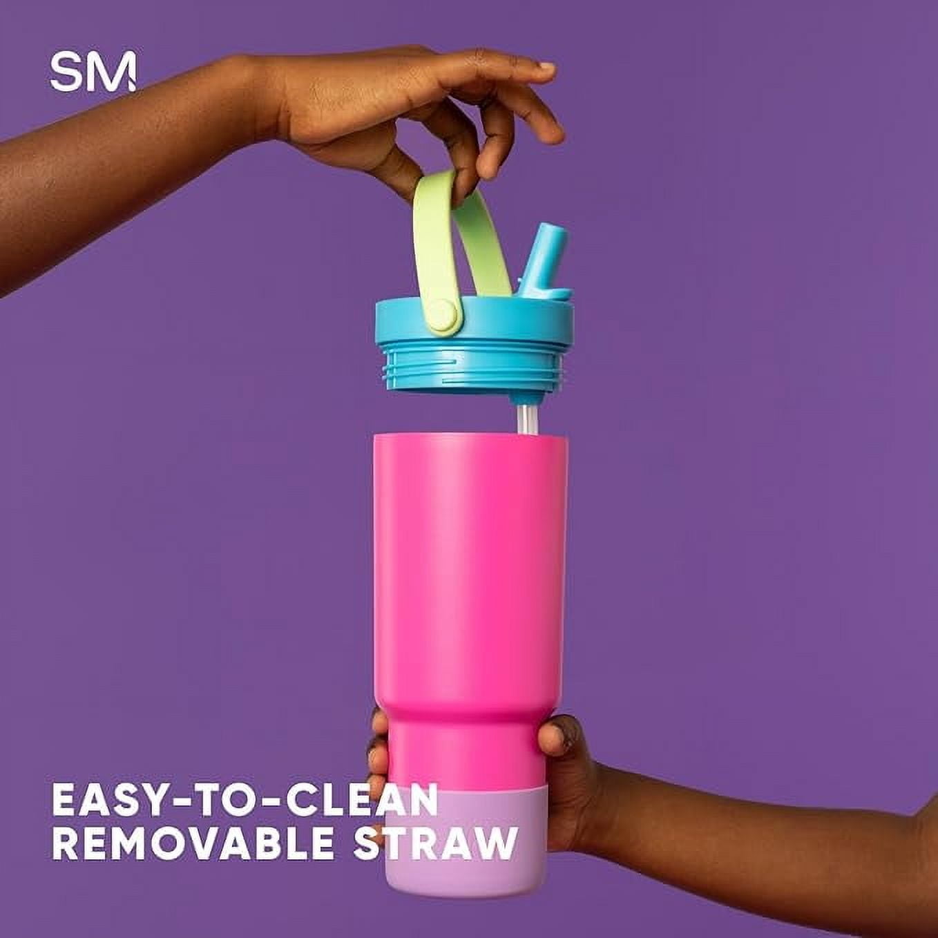 Simple Modern 24 fl oz Insulated Stainless Steel Trek Pivot Tumbler with Straw Lid and Top Handle|Seaside Blue - E9IO