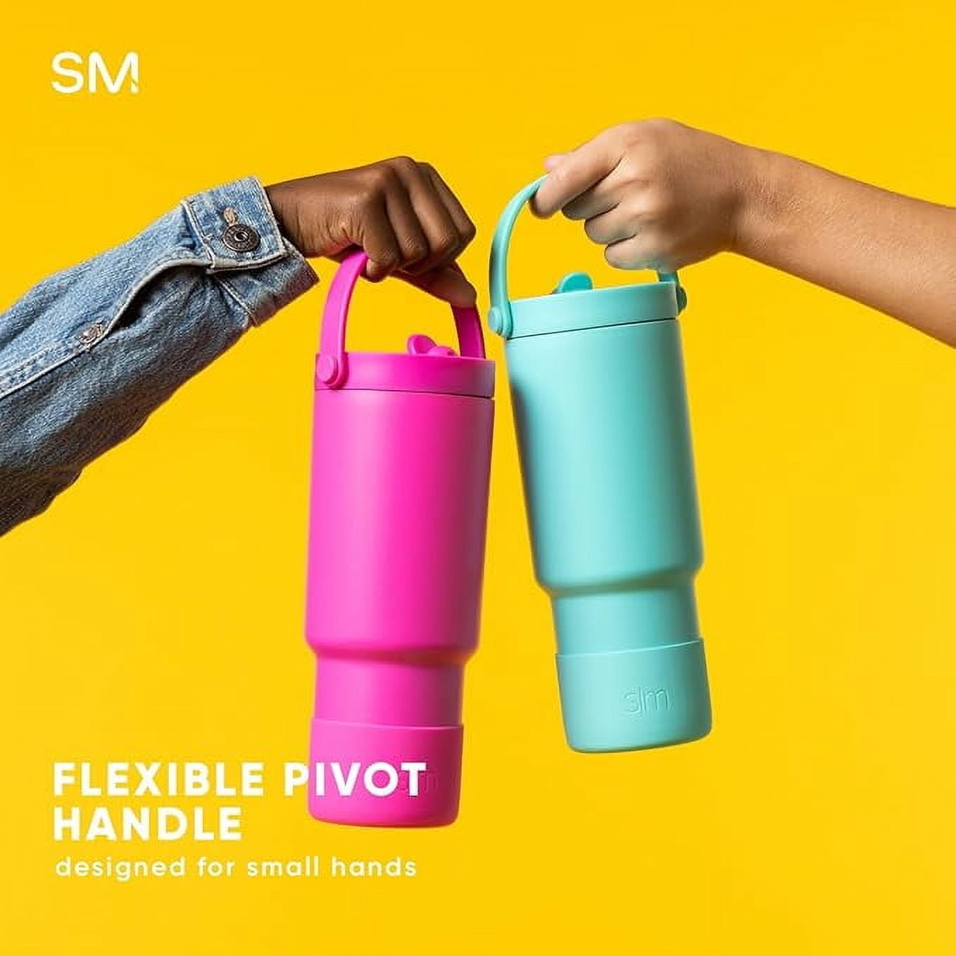 Simple Modern 24 fl oz Insulated Stainless Steel Trek Pivot Tumbler with Straw Lid and Top Handle|Seaside Blue - E9IO