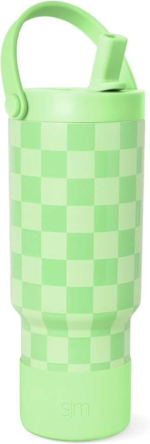 Simple Modern 24 fl oz Insulated Stainless Steel Trek Pivot Tumbler with Straw Lid and Top Handle|Seaside Blue - E9IO
